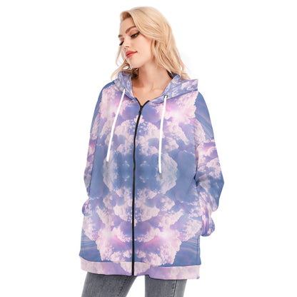 Women's Long Hoodie With Zipper Closure