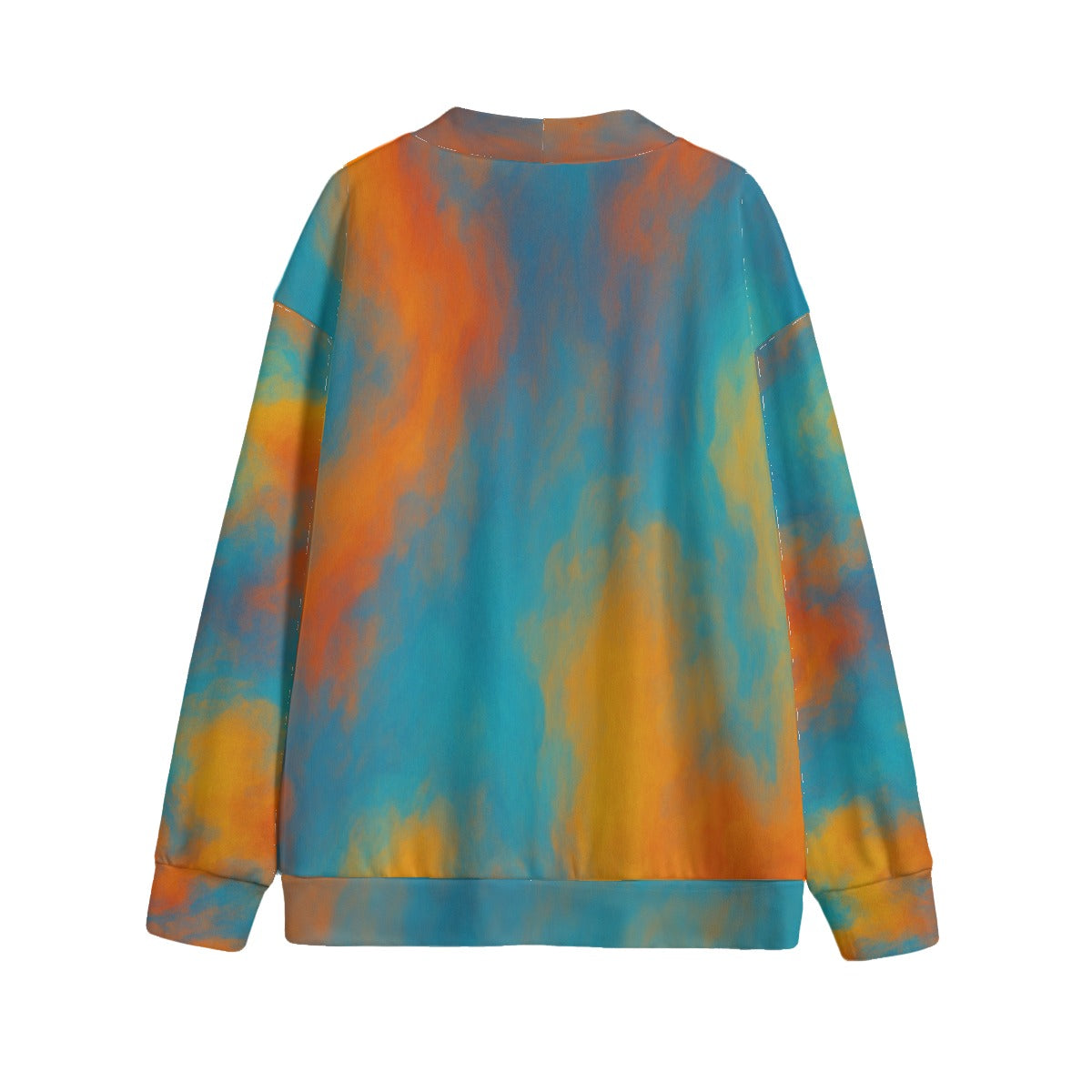 Unisex V-neck Knitted Fleece Cardigan With Button Closure