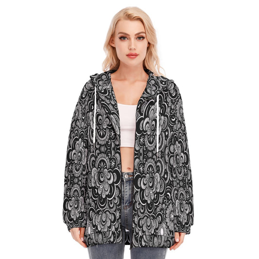 Women's Long Hoodie With Zipper Closure