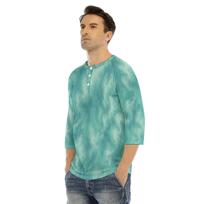Men's Bracelet Sleeve T-shirt With Button Closure - view 3