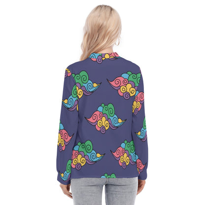 Women's Long Sleeve Blouse With Button Closure