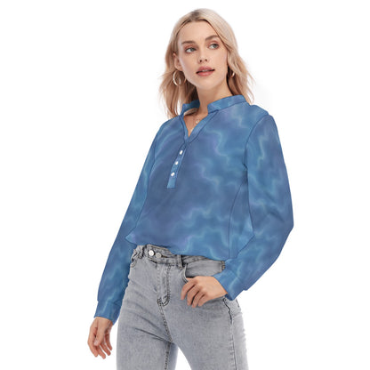 Women's Long Sleeve Blouse With Button Closure