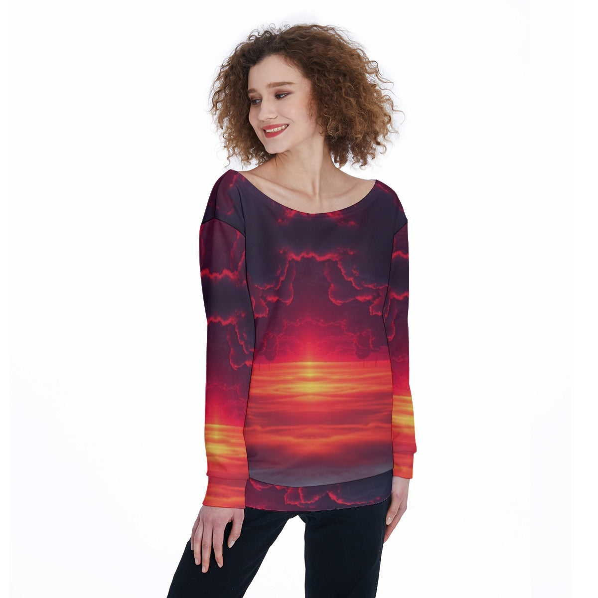 Women's Off-Shoulder Sweatshirt