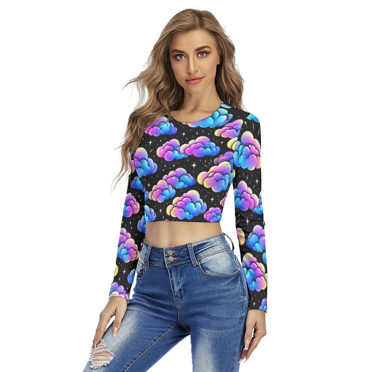 Women's Round Neck Crop Top T-Shirt