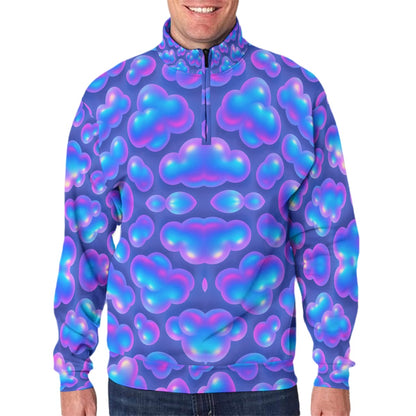 Men's Hidden Half-Zip Placket Hoodie