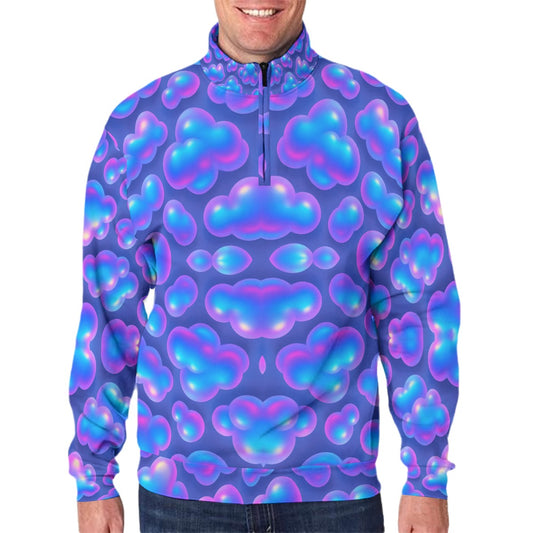 Men's Hidden Half-Zip Placket Hoodie