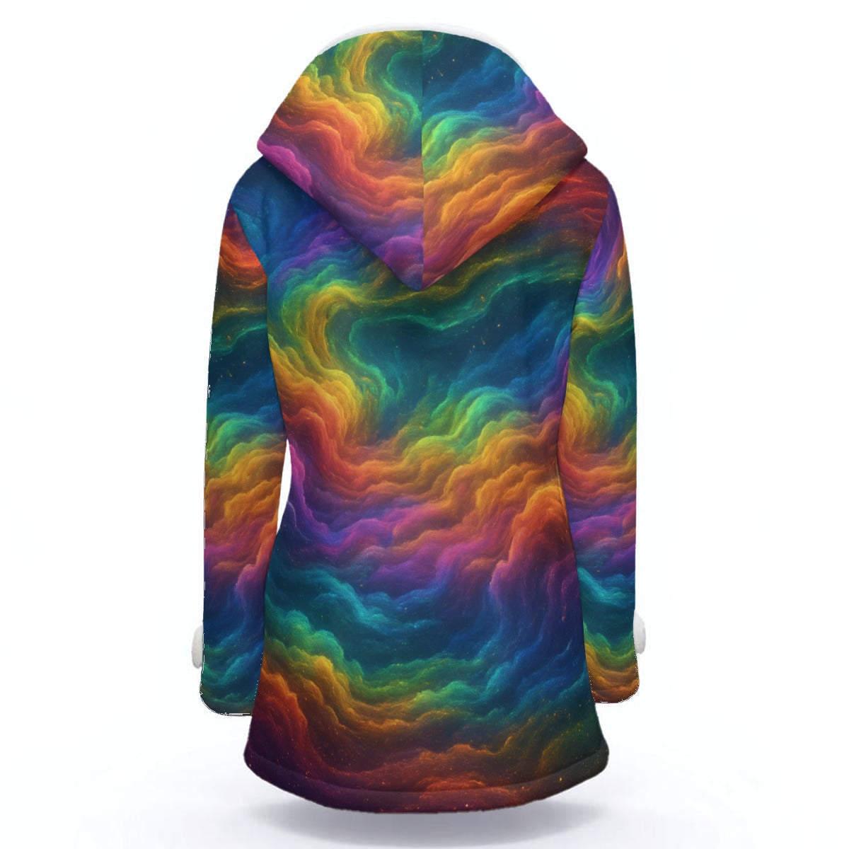 Women's Hooded Double-Breasted Winter Coat With Fleece