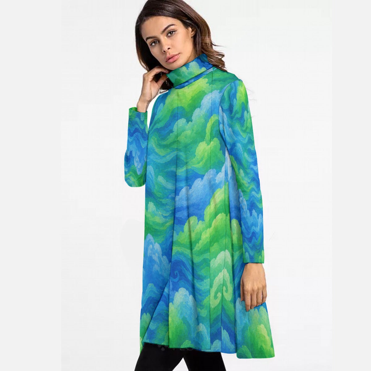 Women's High Neck Dress With Long Sleeve by O’Nimbus – view 3