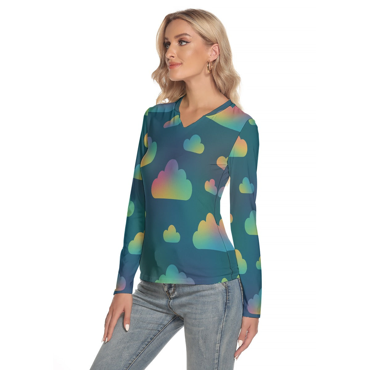Women's V-Neck Long Sleeves T-Shirt