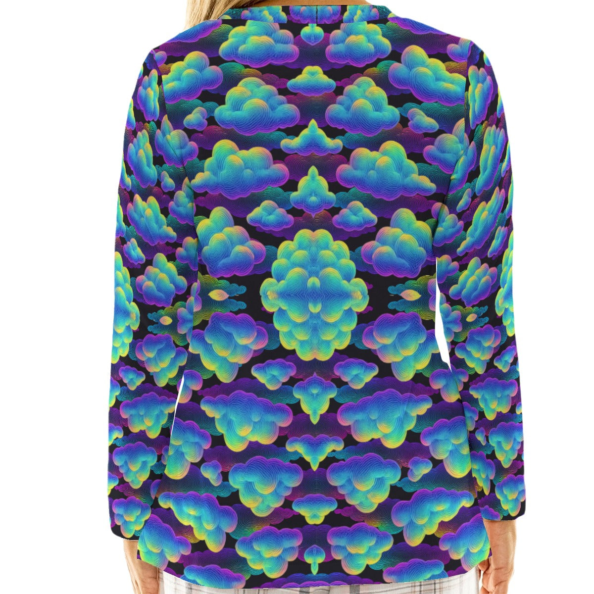 Women's Loose V-Neck T-Shirt With Long Sleeve