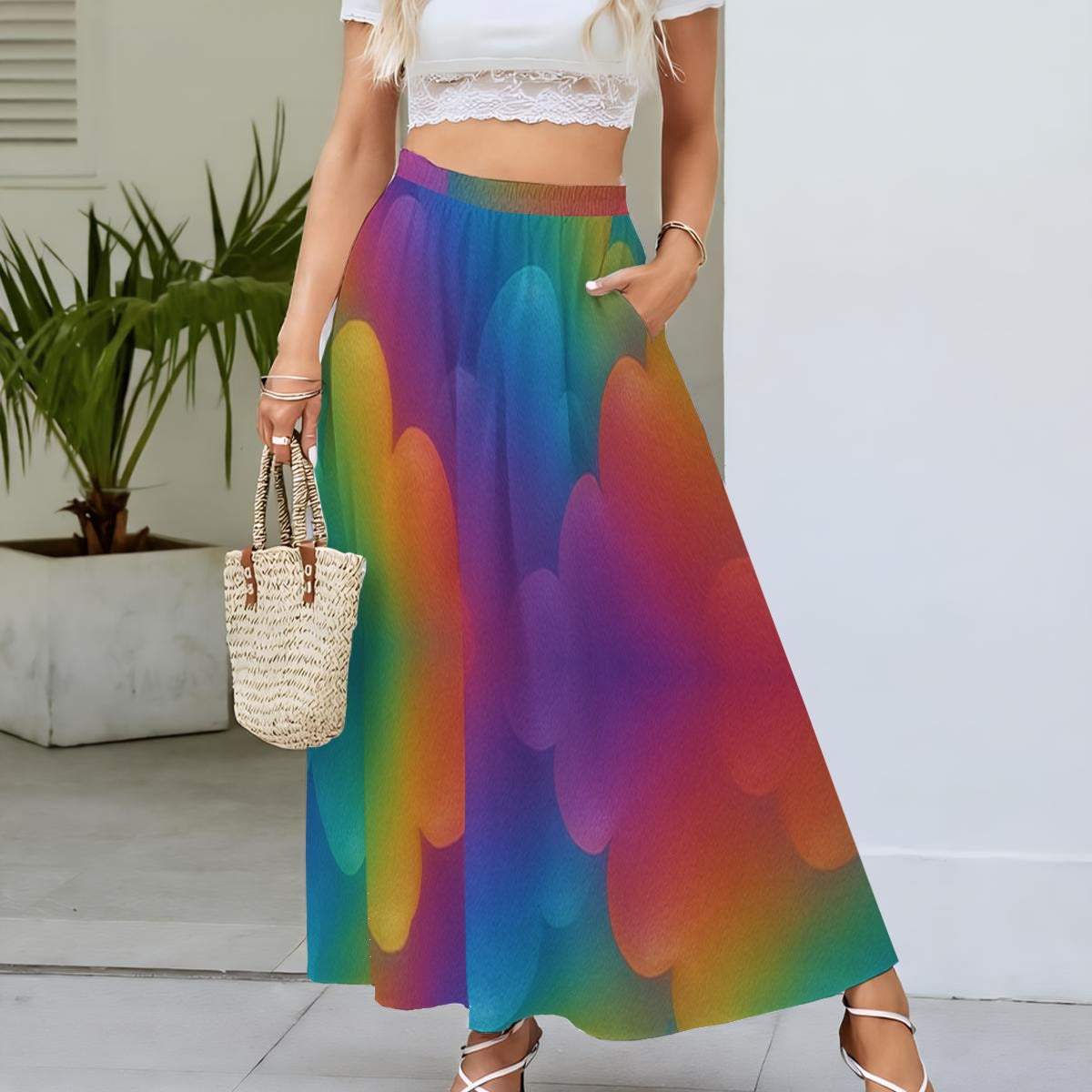 Women's Maxi Chiffon Skirts With Lining