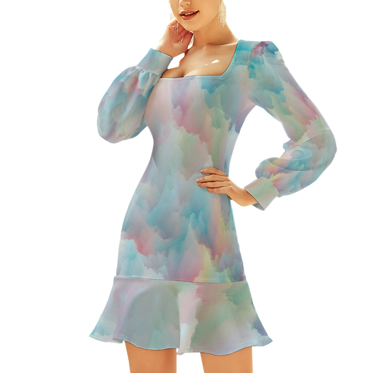 Women's Ruffle Hem Skinny Dress