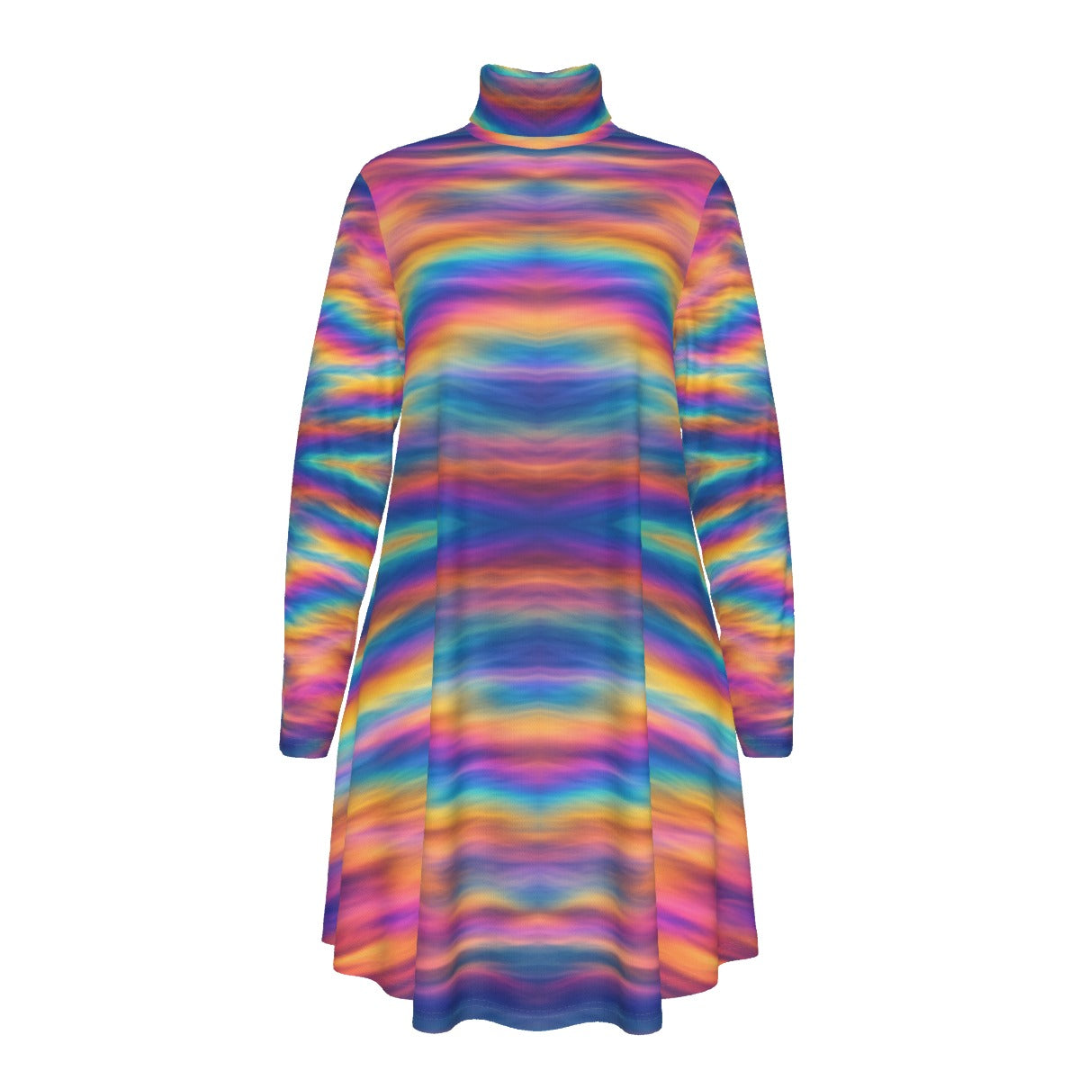 Women's High Neck Dress With Long Sleeve