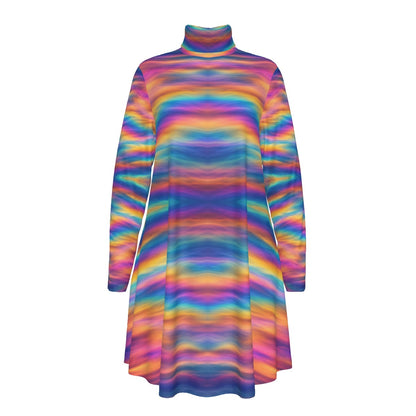 Women's High Neck Dress With Long Sleeve