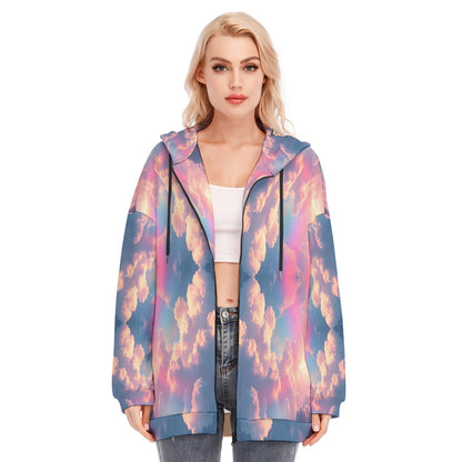 Women's Long Hoodie With Zipper Closure