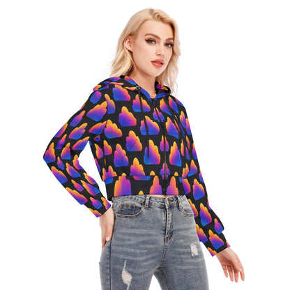 Women's Crop Top Hoodie With Zipper Closure