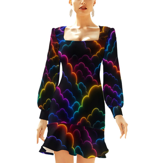 Women's Ruffle Hem Skinny Dress