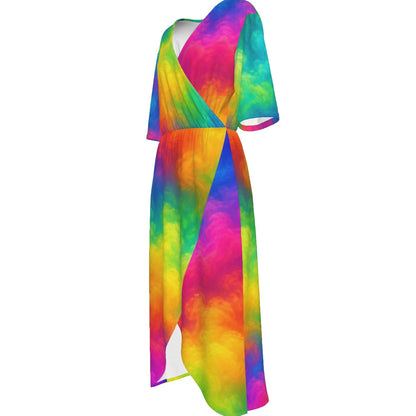 Women's Short Sleeve V-neck Dress