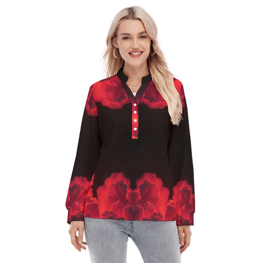 Women's Long Sleeve Blouse With Button Closure