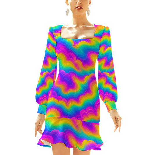 Women's Ruffle Hem Skinny Dress