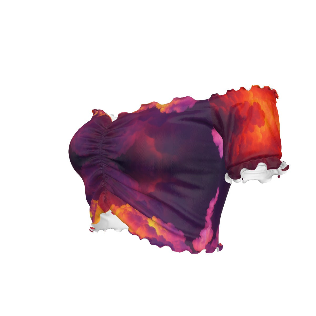 Women's One-shoulder Off-the-navel Short Sleeve T-shirt