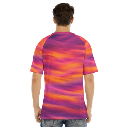 Men's Raglan Sleeve T-shirt With Button Closure