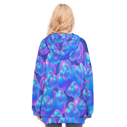 Women's Long Hoodie With Zipper Closure