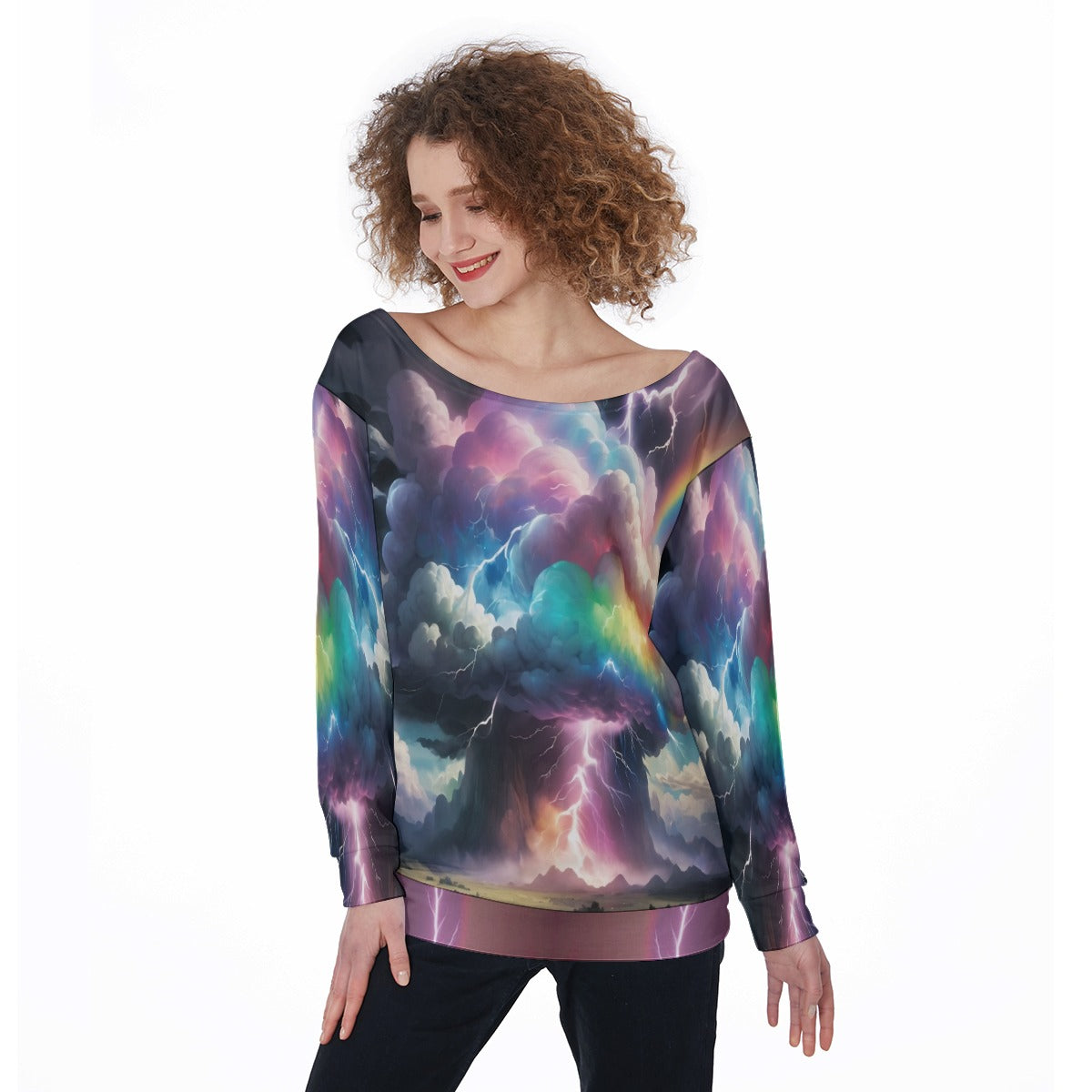 Women's Off-Shoulder Sweatshirt