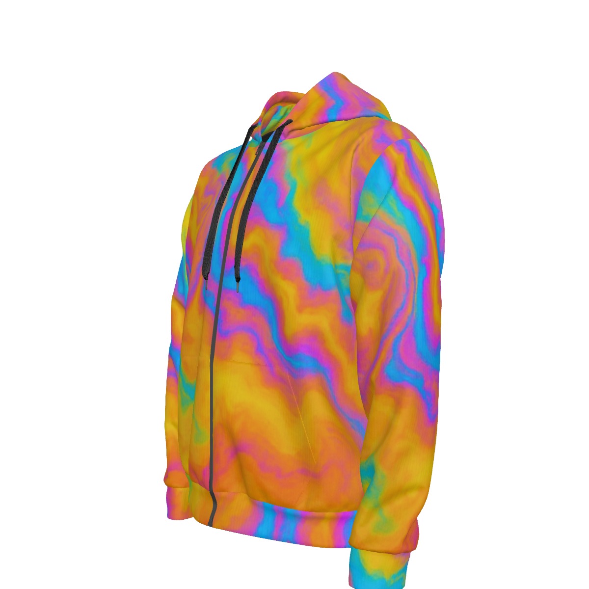 Unisex Zipper Hoodie With Black Lining