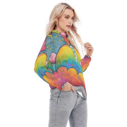 Women's Long Sleeve Blouse With Button Closure