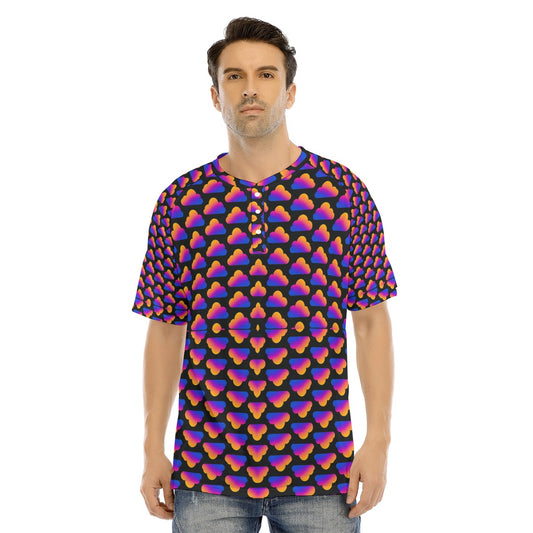 Men's Raglan Sleeve T-shirt With Button Closure
