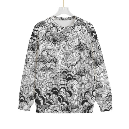 Unisex Drop-shoulder Knitted Fleece Sweater - view 1