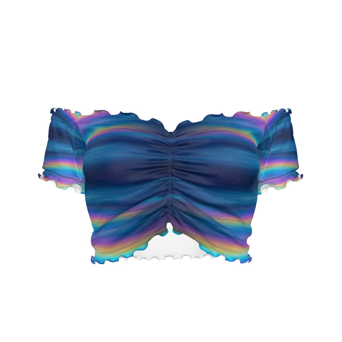 Women's One-shoulder Off-the-navel Short Sleeve T-shirt