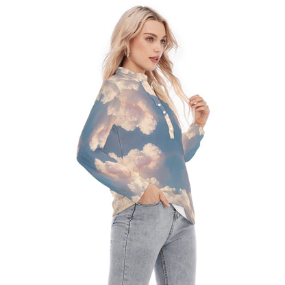 Women's Long Sleeve Blouse With Button Closure
