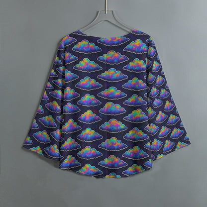 Women's V-neck T-shirt With Irregular Hem