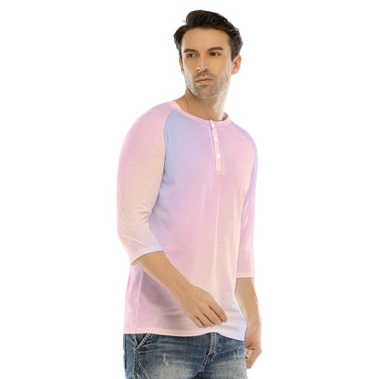 Men's Bracelet Sleeve T-shirt With Button Closure - view 2