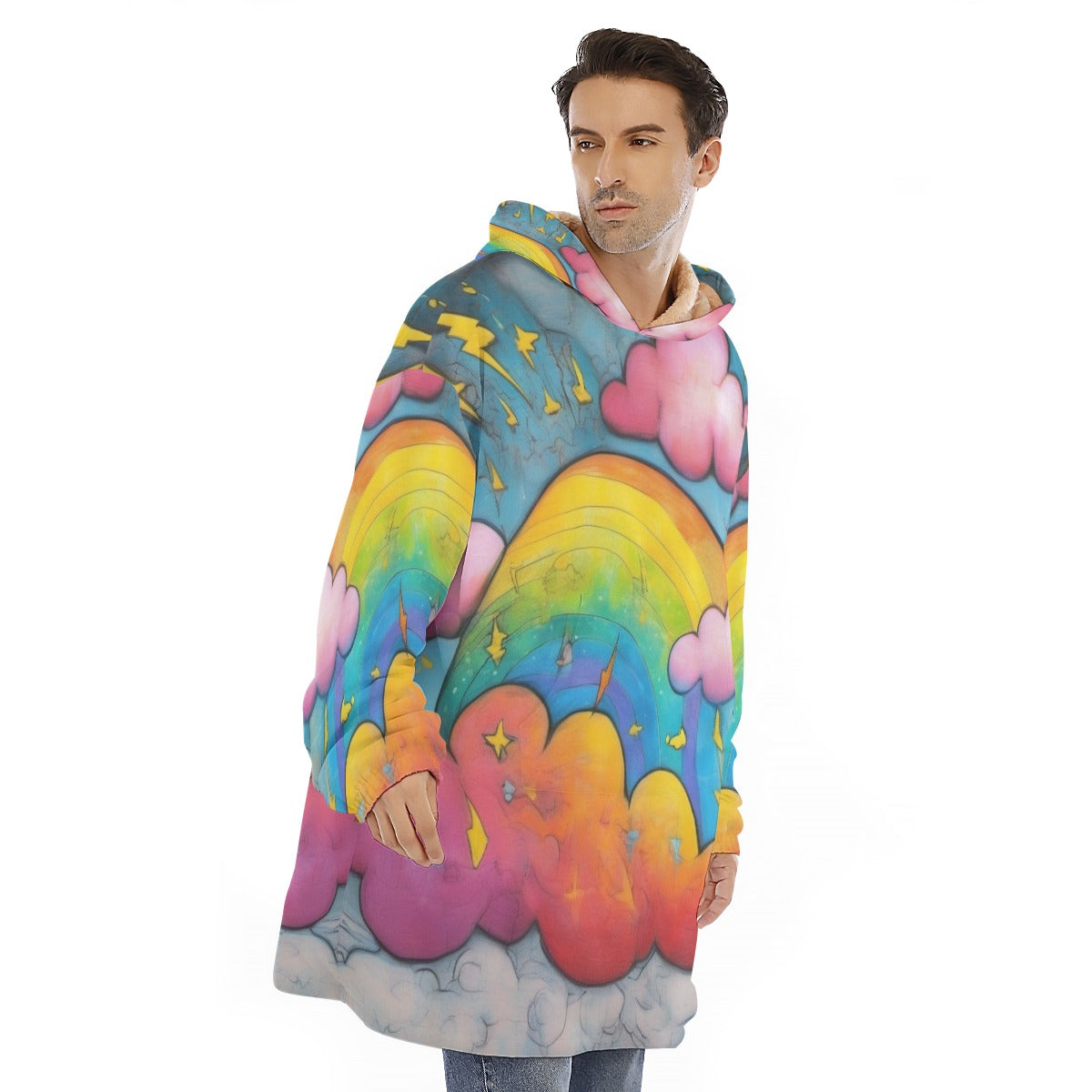 Unisex Sherpa Fleece Hoodie Blanket