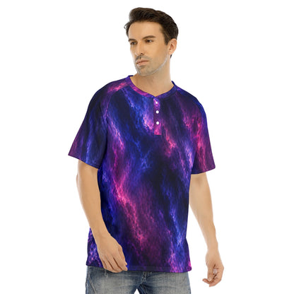 Men's Raglan Sleeve T-shirt With Button Closure