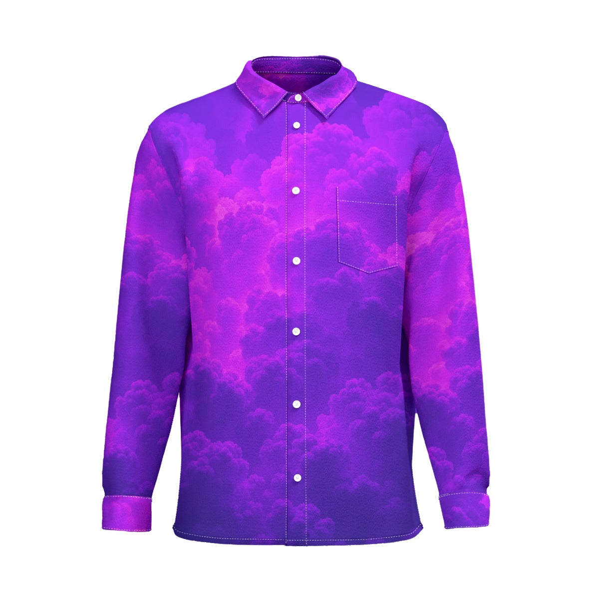 Men's Business Lapel Long Sleeve Shirt With Pocket|110GSM Imitation Flax