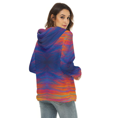 Women's Borg Fleece Hoodie With Half Zip