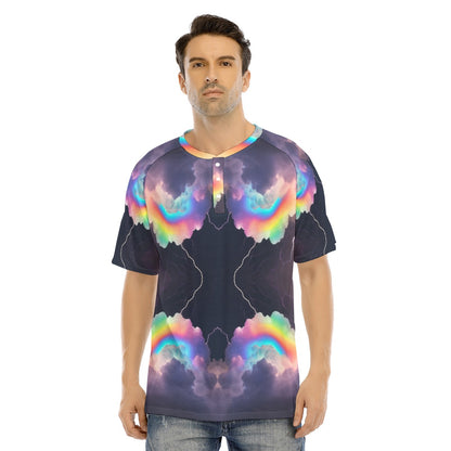 Men's Raglan Sleeve T-shirt With Button Closure