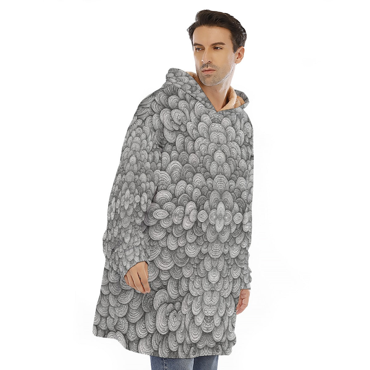 Unisex Sherpa Fleece Hoodie Blanket