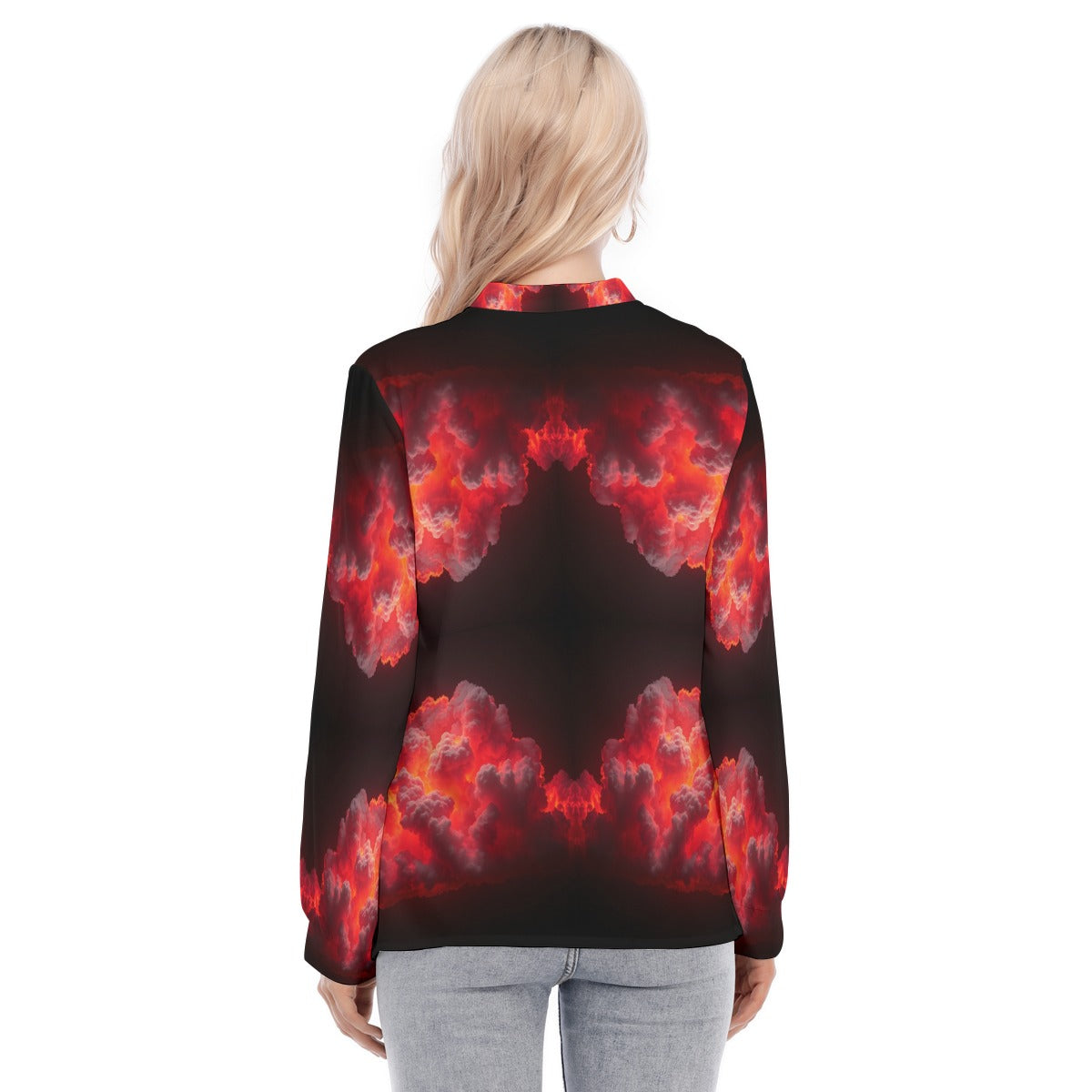 Women's Long Sleeve Blouse With Button Closure