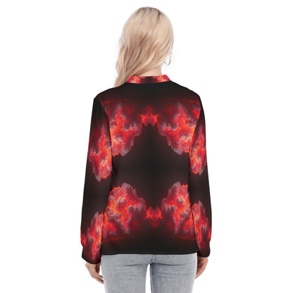 Women's Long Sleeve Blouse With Button Closure