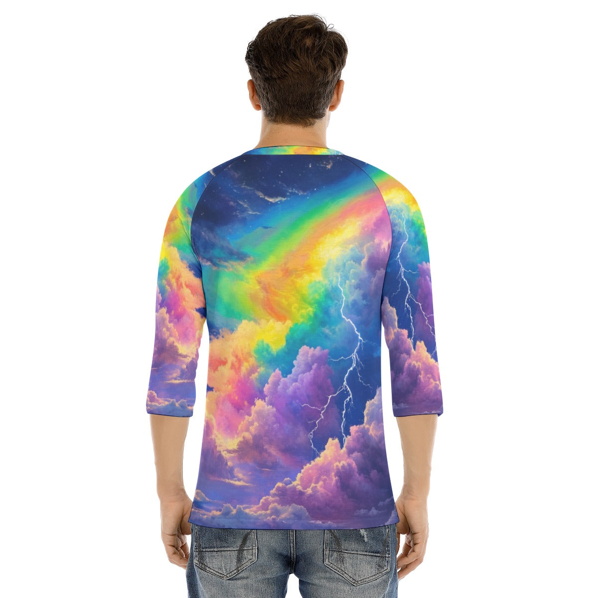 Men's Bracelet Sleeve T-shirt With Button Closure - view 4