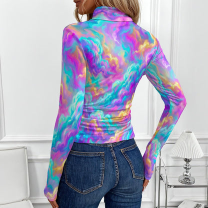 Women's Women's High-Neck Top With Long Sleeve