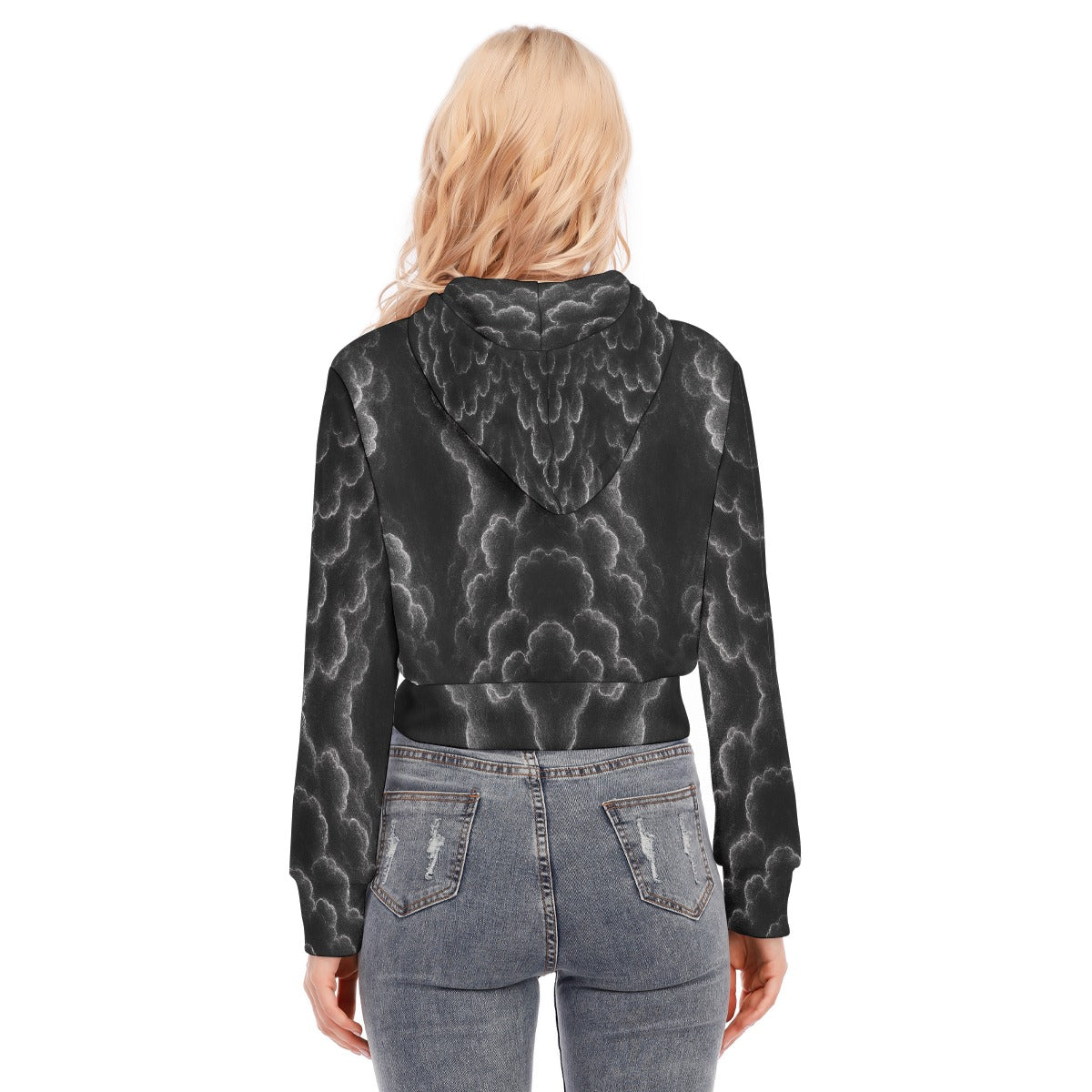 Women's Crop Top Hoodie With Zipper Closure