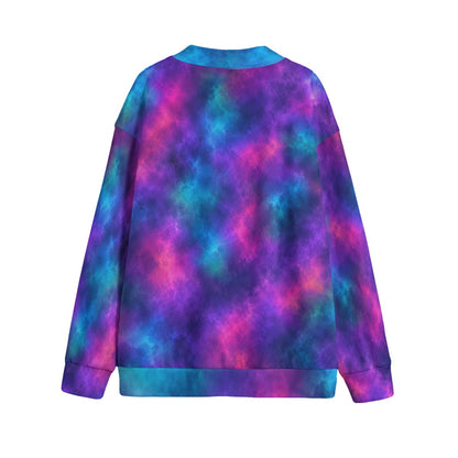 Unisex V-Neck Knitted-Fleece Button Cardigan - view 2