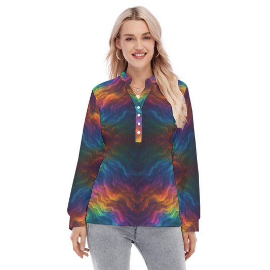 Women's Long Sleeve Blouse With Button Closure
