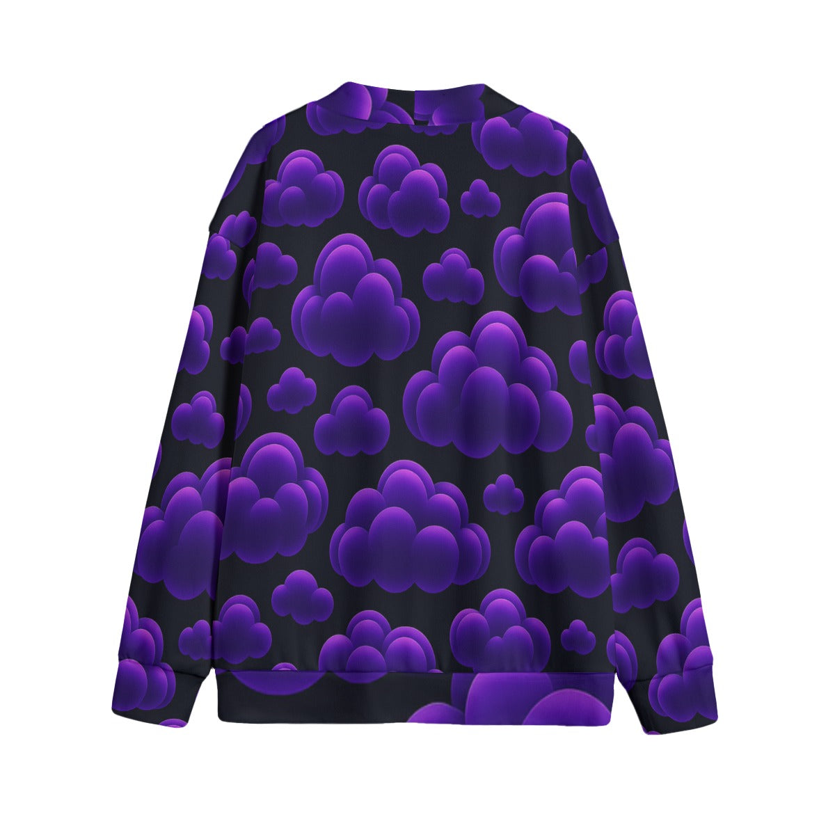 Unisex V-neck Knitted Fleece Cardigan With Button Closure